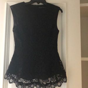 Black Zara Women Lace Top